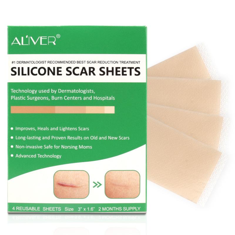 4 Sheets Scar Removal Patch Reusable Silicone Therapy Scar Repair Patch Long-lasting Sticker