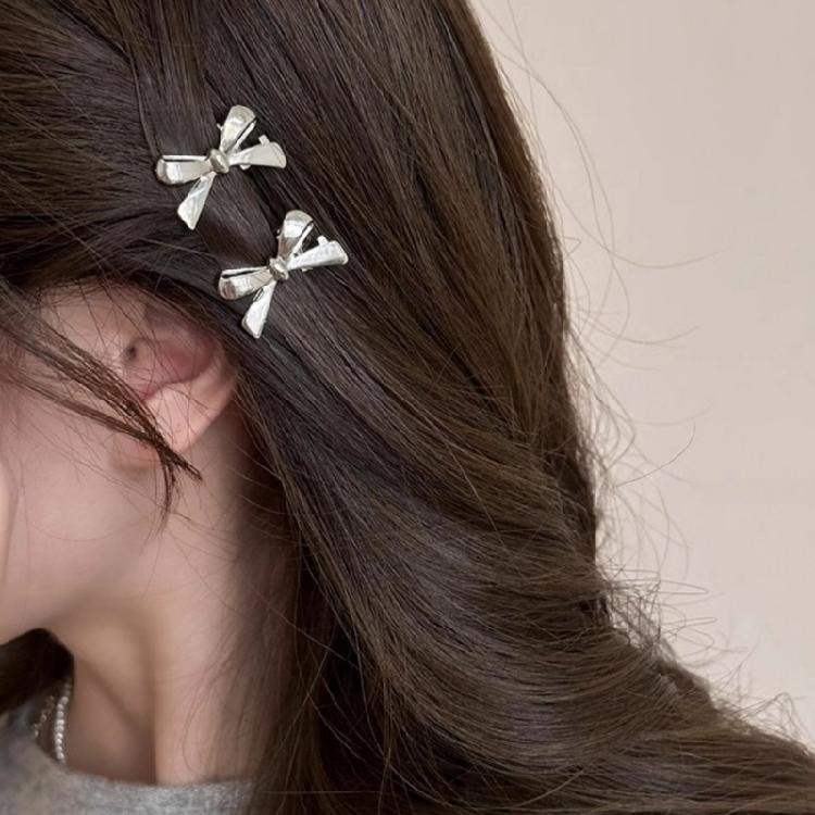 4Pcs Fashion Bows  Hairpins For Side Fringe Plastic Hair Clip Secure Grip Suitable Workout Outdoor Activities Prom Event