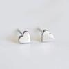 St. Delan Korean Heart Stud Earrings - Simple Stainless Steel Gold Plated Women's Accessories.