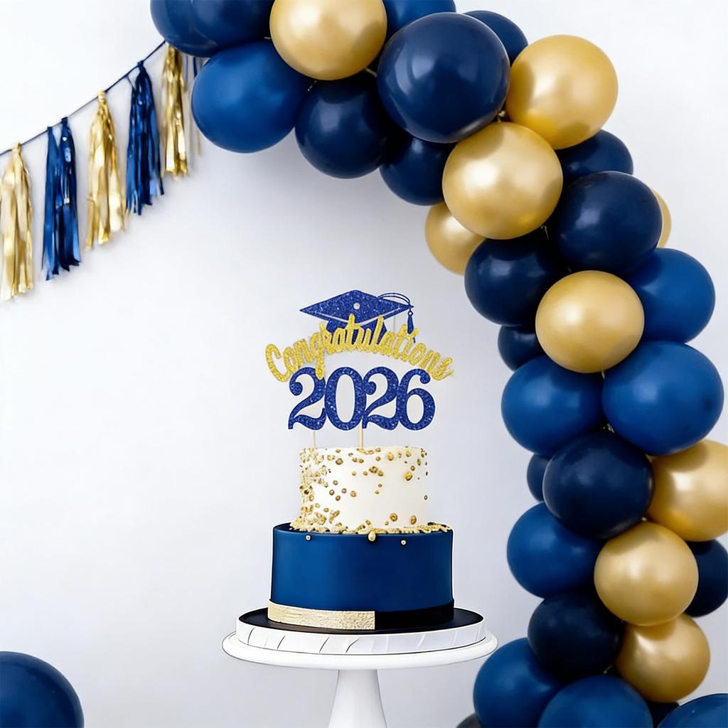 2026 Graduation Party Supplies 4PCS Cake Toppers With Paper Materials Design Paper Graduation Cake Inserts