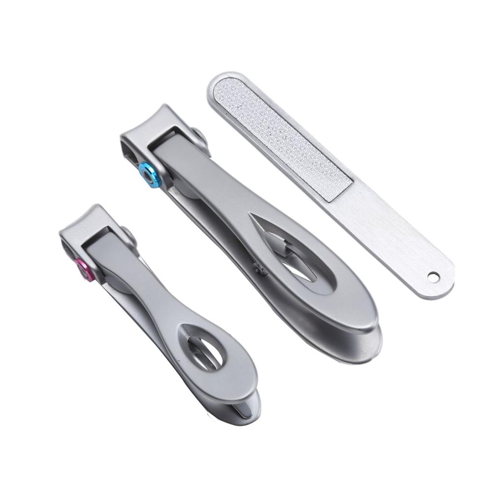 Nail Clipper Big Mouth Nail Cutter File Dead Skin Removal Stainless Steel Manicure SetSilver