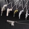 Mens Military Junkie AK47 Submachine Gun Stainless Steel Sweater Chain Vintage Model Revolver Necklace