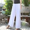 Women's Casual Linen Wide-Leg Pants - Slimming, Loose-Fit Straight-Leg for Summer