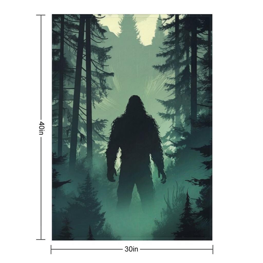 Bigfoot Believes In You And Is Behind You Throw Blanket Multi-Purpose bed plaid halloween Sleeping Bag Blankets