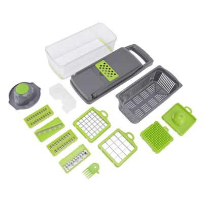 Multifunctional Vegetable Cutter with Egg White Separator 6 Blades Garlic Grinder Tabletting Large Capacity Food Chopper