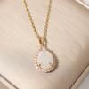 Teardrop Pendant Necklace for Women Golden Stainless Steel Clavicle Chain Wedding Party Daily Wear Jewelry Accessories
