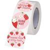 500Pcs Round Thank You Sticker Strawberry Thank You Label Seal Sticker for Seal Envelope Wedding Valentines Packaging