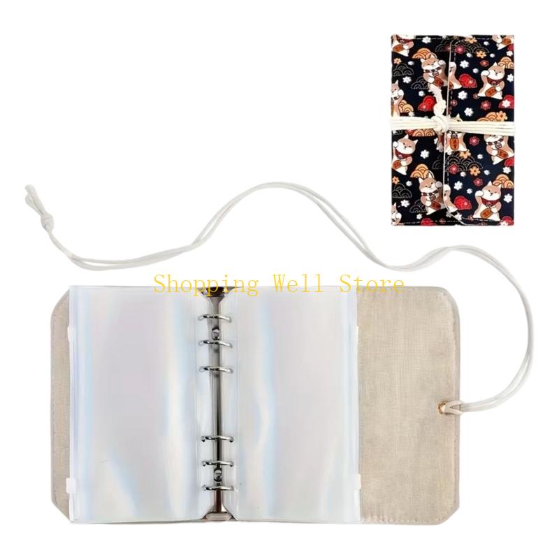 KX4B Circular Needle Organiser Bag with 12Pcs Removable Zippered PVC Binder Pocket Portable Knitting Needle Case For Sewing