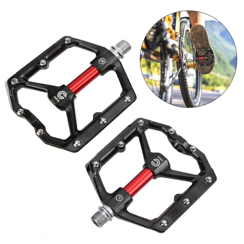 Road Bike Bearing Pedals with Reflector CNC Aluminum Alloy Accessories