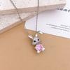 Necklace Cartoon Cute Rabbit Light Luxury Titanium Steel Necklace Fashionable Exquisite Copper Micro-inlaid Zircon Non-fading Accessories