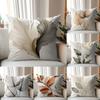 Minimalist Botanical Leaf Throw Pillow Covers - Neutral Tones Nature-Inspired Home Decor Set