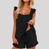 Women's Two Piece Set Ruffle Camisole Top Shorts Casual Summer Lounge Outfit
