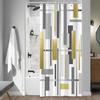 Striped Fabric Bathroom Shower Curtain-Modern Simple Polyester Waterproof Blue Grey Abstract Line Pattern With Hook