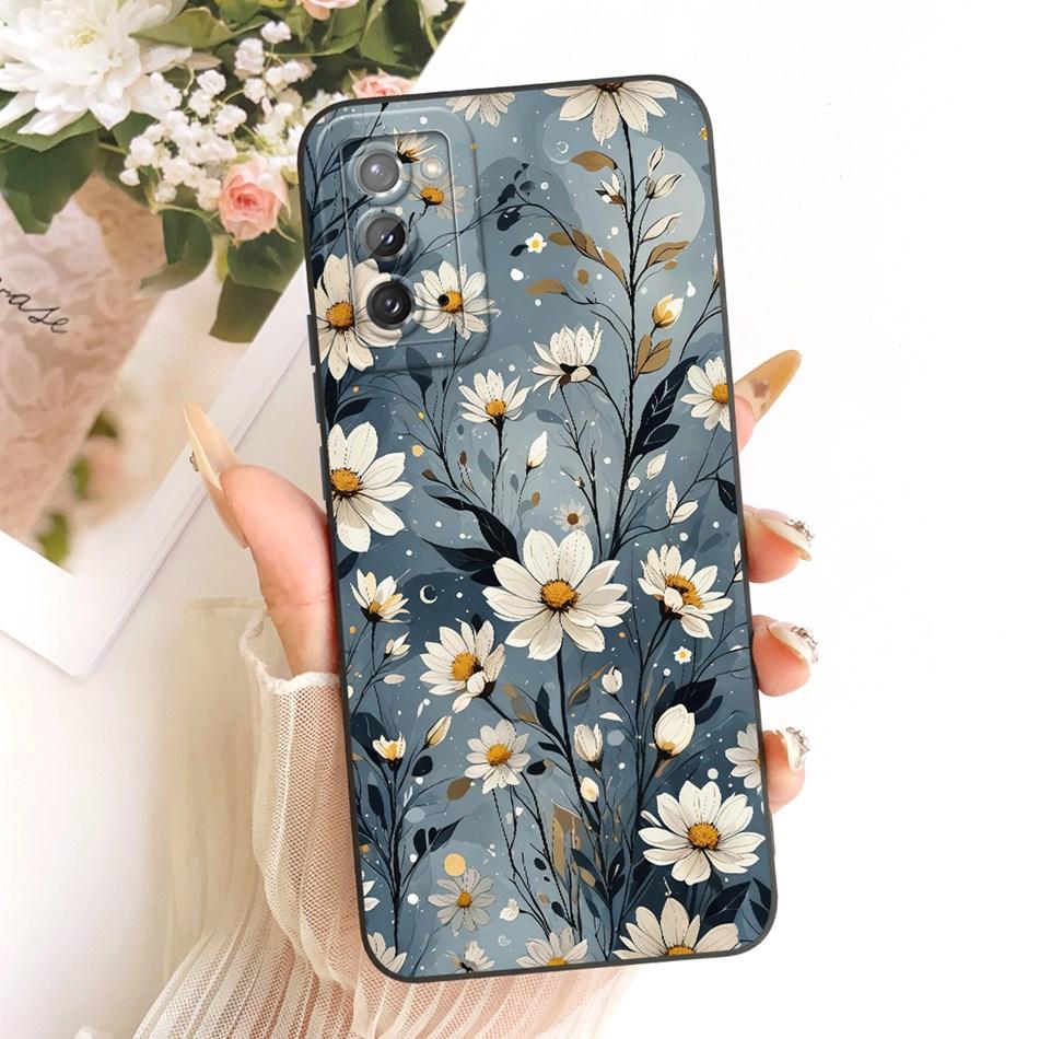 Für Samsung Galaxy S20 S20+ S20FE Niedliche Katze Blume Handyhülle Für Samsung S 20 S20 FE 4G 5G Stoßfeste Weiche Silikon-Stoßfänger