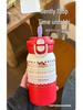 Portable Three-Way Kids Thermos Cup with Straw - Cute Cartoon Design