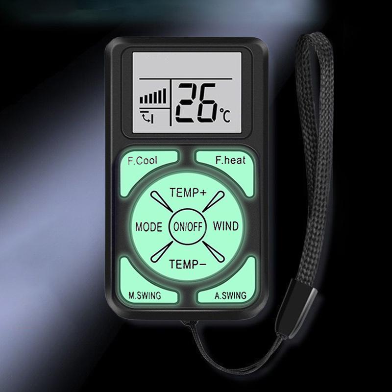 1Pc Mini Portable Luminous Universal LCD A/C Remote Control Glow In The Dark Compatible With All Major Air Conditioner