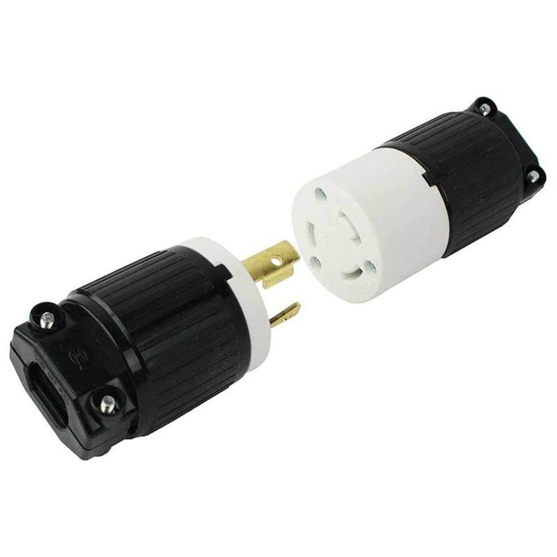 AAAF Plastic Power Plug KIT 30 Amp 250 Volt Male Female Twist Lock 3 Wire Plug Nema L6-30P/30R LK7332 + LK6332 Generator Head US NONE чёрный
