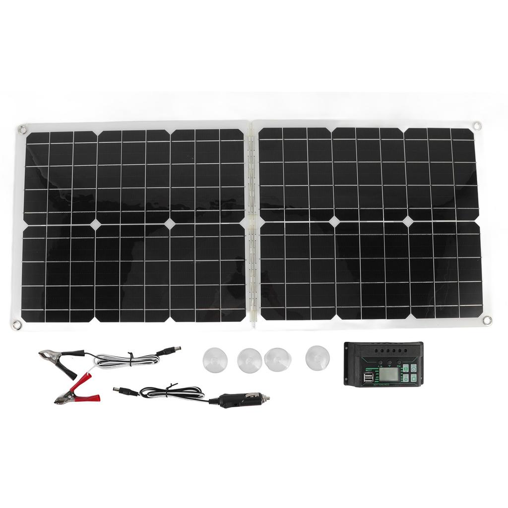 50W 2A Solar Panels Polysilicon Folding Solar Panels Portable Camping Travel High Conversion