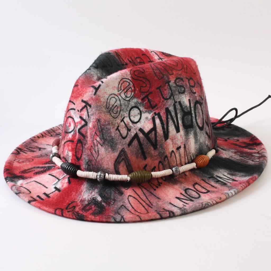 New European and American style letter printing fashion top hat men's and women's fashion jazz hat sunscreen sun hat