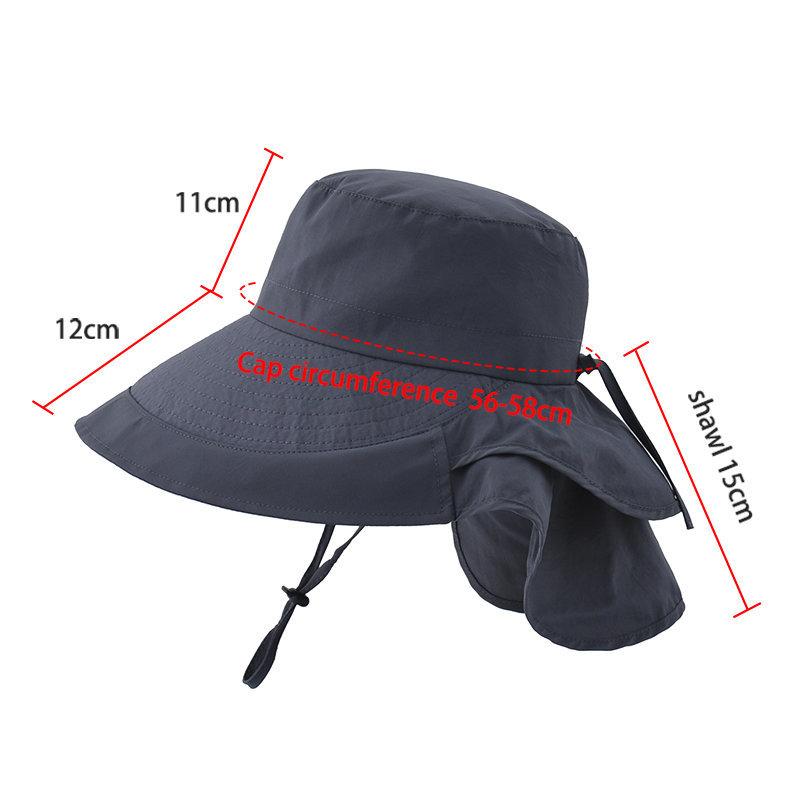 Women Wide Large Brim Sun Hat Bucket Hat Summer Outdoor Activity Fishing Hiking UV Anti Neck Protection Shawl Visor Cap Ladies Hat Bonnet
