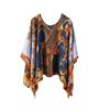 Loose Fit Poncho Cloak Thin Scarf Printed Comfortable Simulated Silk Pullover Sun Protection Polyester Versatile Scarves Women