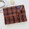 New imitation cashmere plaid thickened scarf women's atmosphere warm autumn and winter white soft fringed shawl scarf