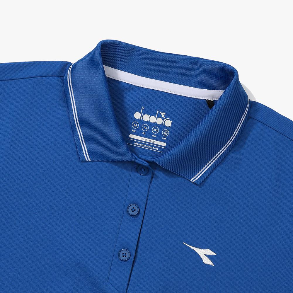 Diadora Tennis Collar Short Sleeve T-Shirt Women'S Blue