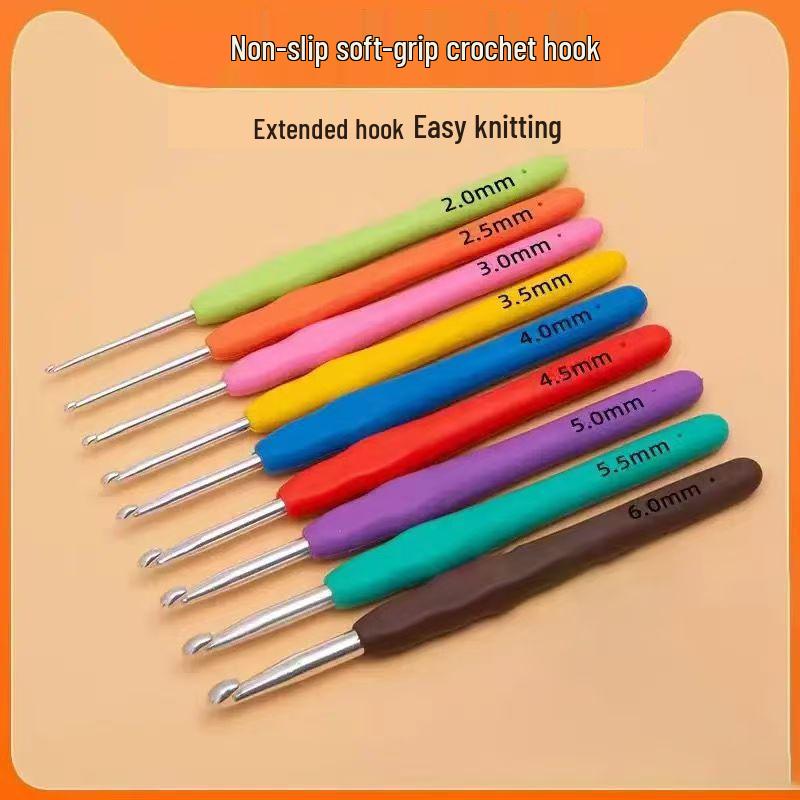 Soft Grip Crochet Hook Set for DIY Crafts: Beginner Tools for Dolls & Sweaters