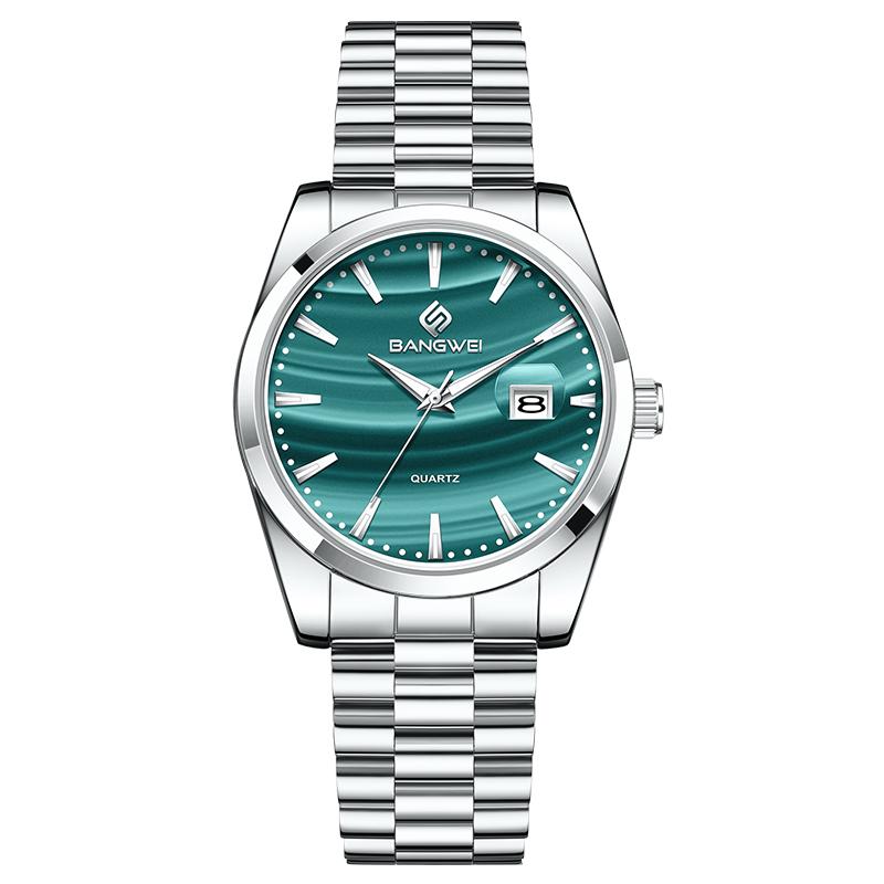 

LIGE Новые мужские часы BANGWEI Бренд Мода Повседневные Личность Циферблат Водонепроницаемые Стальные Мужские Кварцевые Часы светло-зеленый