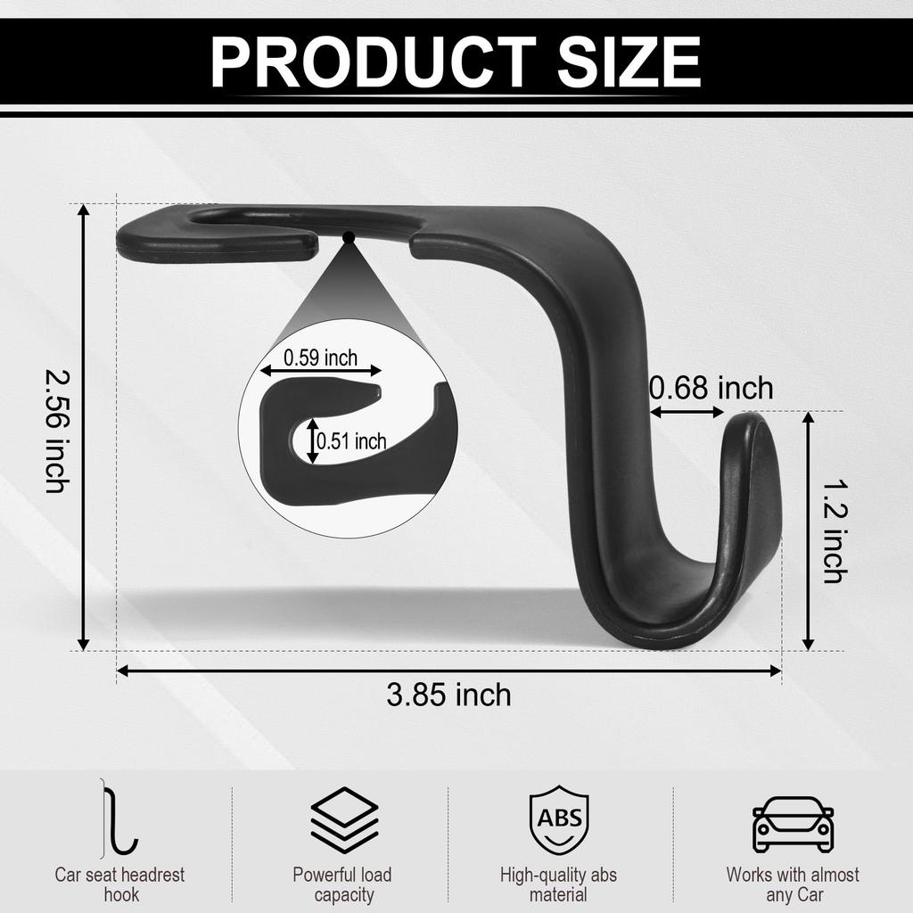 Durable ABS Car Seat Headrest Hook Auto Back Seat Organizer Hanger Handbag Clothes Bracket Car Universal Interior Accessories