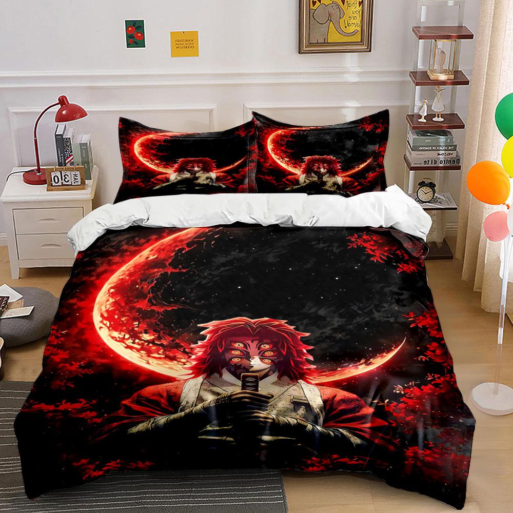 

Red moon, masked character. Bedding sets Duvet cover sets Duvet covers Pillowcases(1 * Duvet Cover 2 * Pillowcases, without duvet insert) 135x200cm