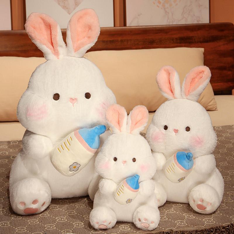 Bottle Rabbit Feeding Plush Toy Cartoon Animal Stuffed Doll Gift Decoration