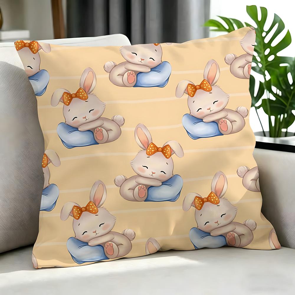 cute Sleeping Bunnies Pillow Cushion Cover Cushion Cover Set Pcs x x x Pillowcase Decorative Sofa Home Decor