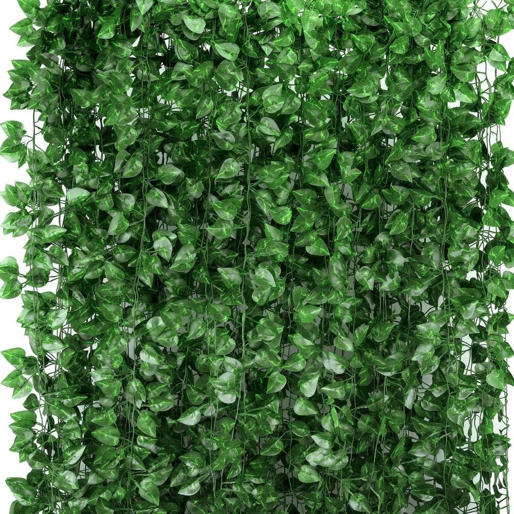 12PCS Artificial Ivy Garland Green Color Green Leaf Vine Fake Plant Creeper Garden Decor