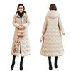 Mother's embroidered cotton-padded clothes with zipper Women's medium and long loose large size down cotton-padded clothes Winter cotton-padded