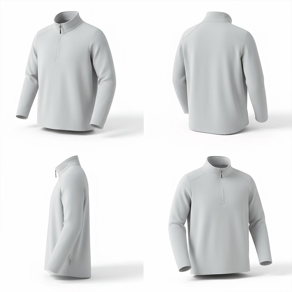 Men's Autumn Winter Fleece High Collar Warm Top Half Zip Pullover Sweatshirt Long Sleeve Base Layer Commuter Shirt