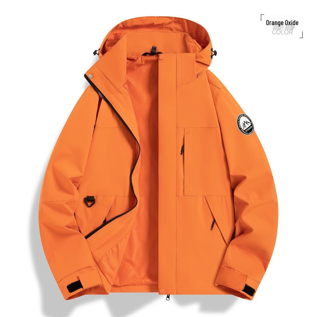 Trendy Unisex Windproof Waterproof Shell Jacket for Spring/Autumn Mountain Activities - Customizable Logo