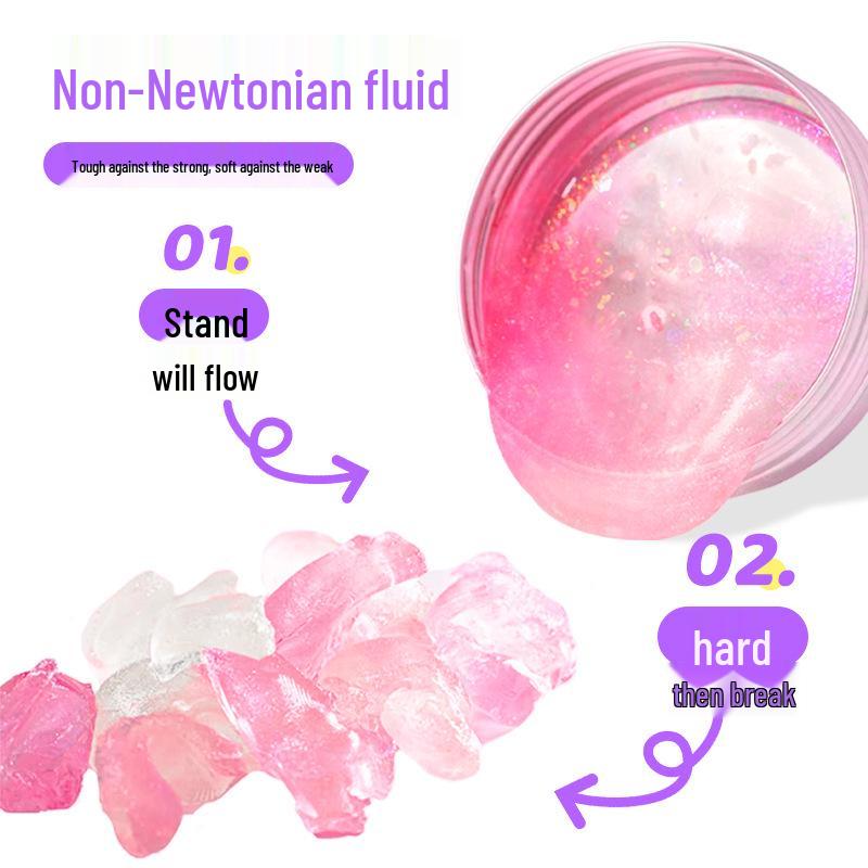 Non-Toxic Liquid Glass Slime: Bouncing Non-Newtonian Fluid Toy for Kids - Colored Clay