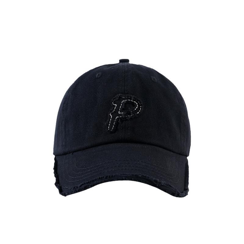 Japanese Retro Baseball Hat Summer Female Versatile P Letter Embroidery Retro Edging Soft Top Cap Men