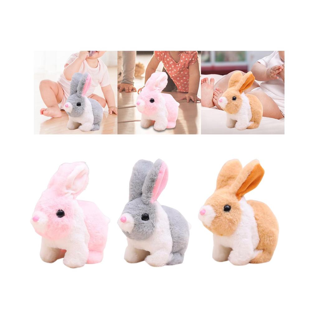 Electric Toys Plush Toy with Sound and Movements, Realistic Wiggling Ears Stuffed Animal