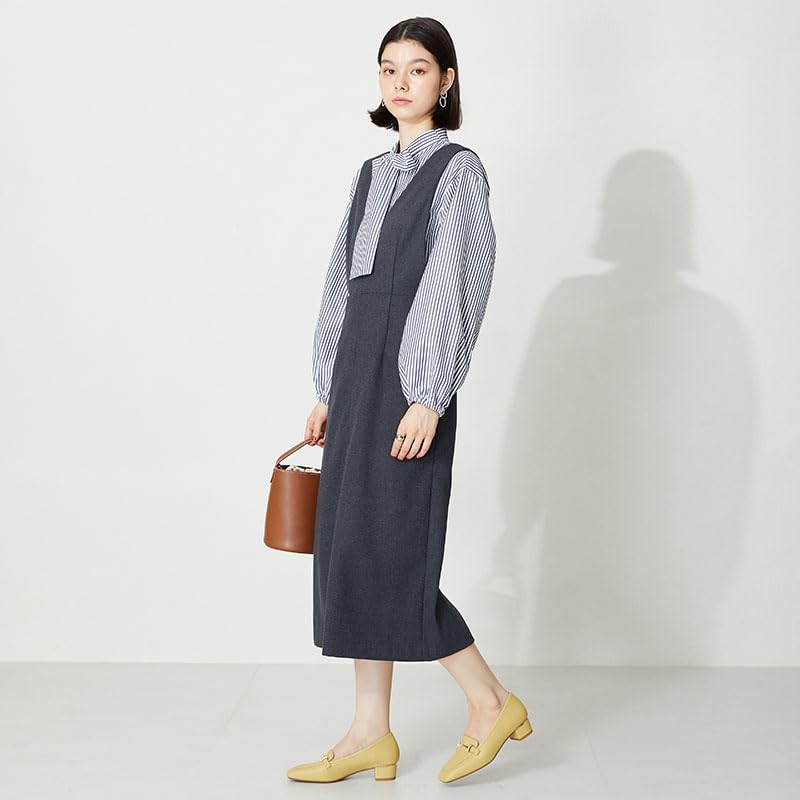 Women's Loafers and Pumps with a Bit Motif, Metallic Lines, Chunky Heel, and Comfortable Fit (52301)