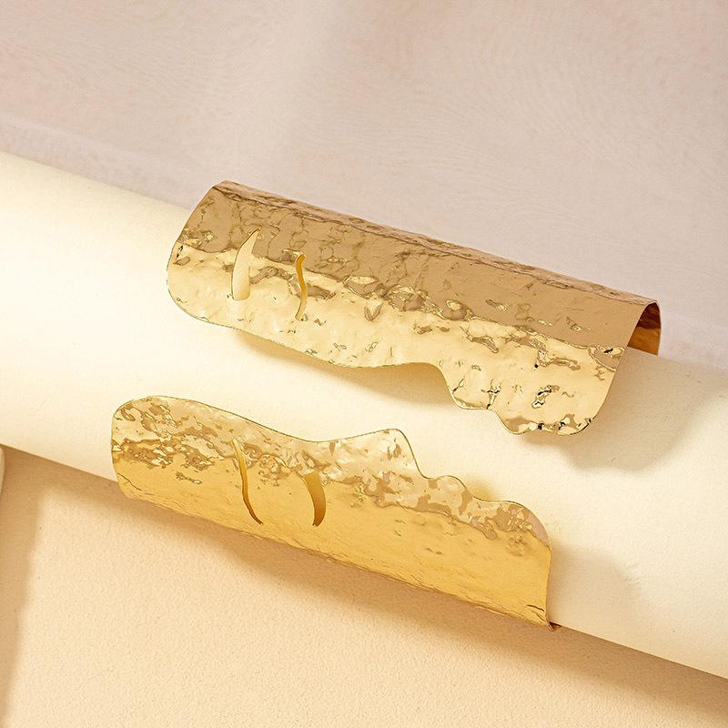 Fashion Exaggerated Punk Metal Face Cuff Bangles for Women Men's Opening Width Bracelet Bangles Party Jewelry