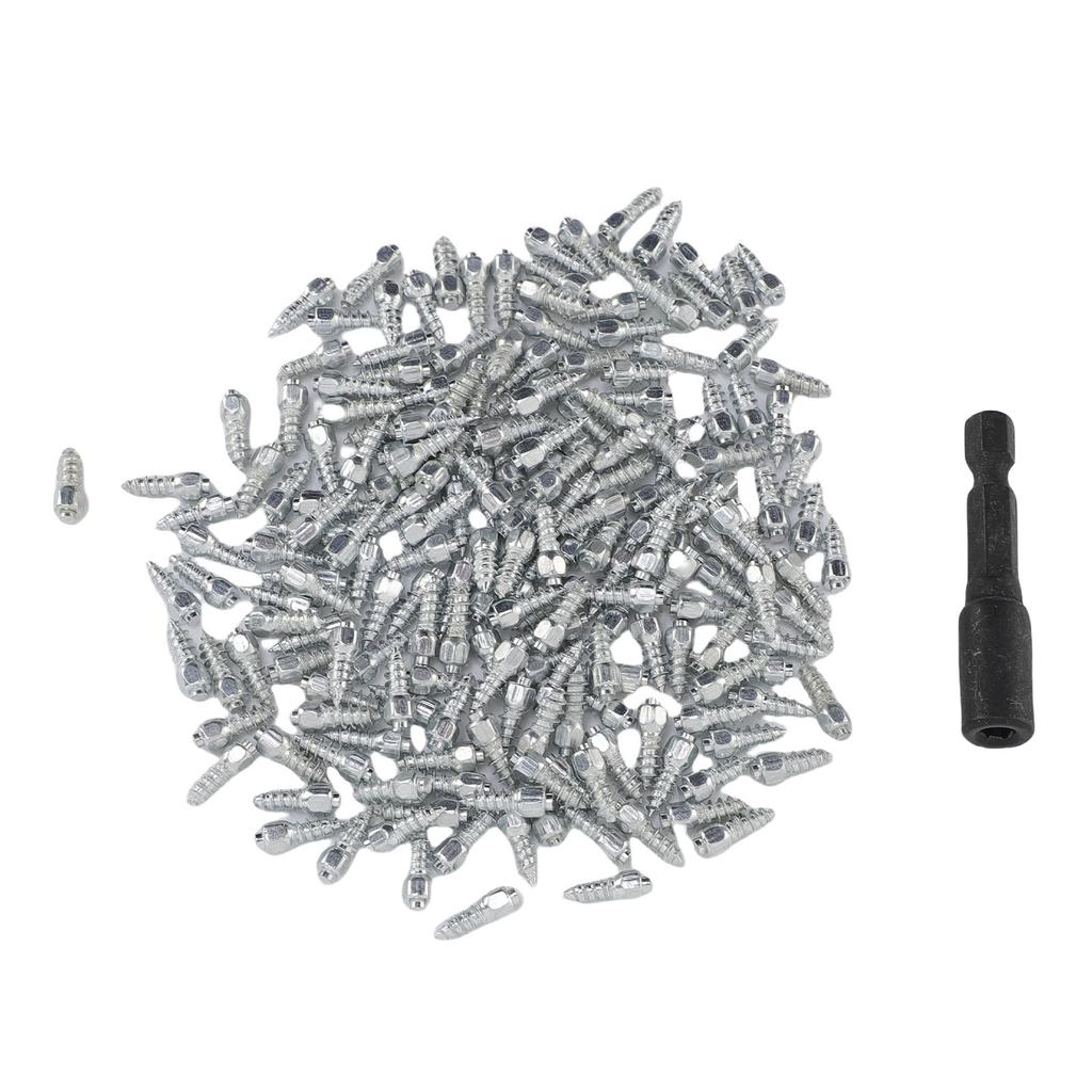 200 PEZZI 12mm Chiodi per Pneumatici Acciaio Antiscivolo Antighiaccio Neve Punte per Pneumatici con Strumento di Installazione per Moto Motocicletta Fuoristrada