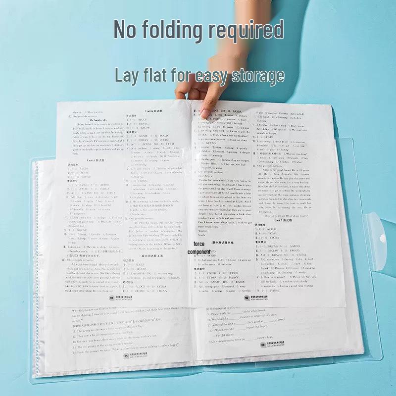 Back-to-School A3 Exam Paper Storage Bag - Multi-layer Plastic Folder & Art Album Clip