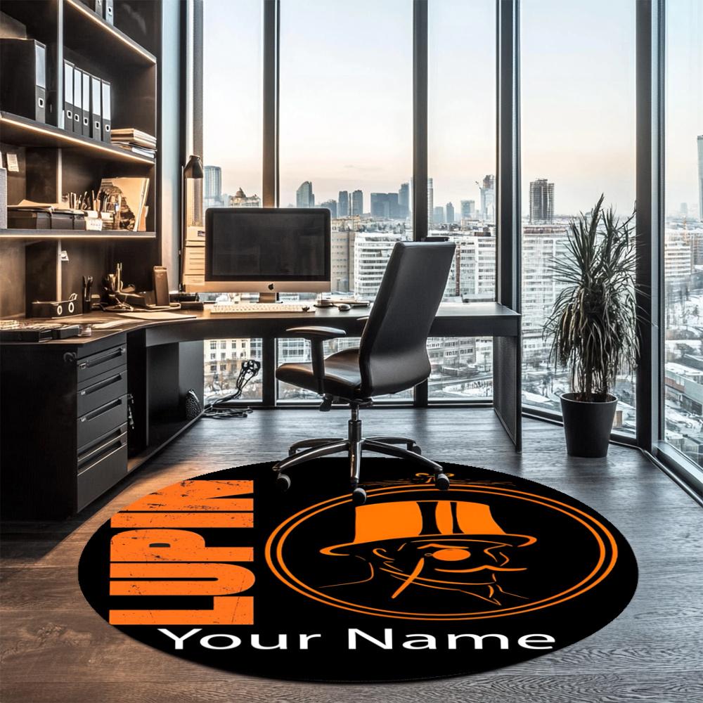 Custom Name Lupin Printed Round Rug Carpet Chair Rug Area Rug Entryway Doormats,for Office Chair Living Room Bedroom Kitchen Room.