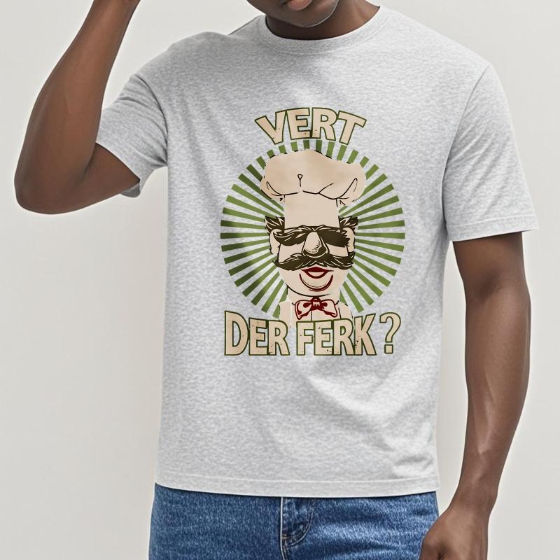 Anime ONeck Unisex Tshirt Oversized Summer Man tshirt Chef With Mustache And Sunglasses Short Sleeve Rock Round Neck Tops