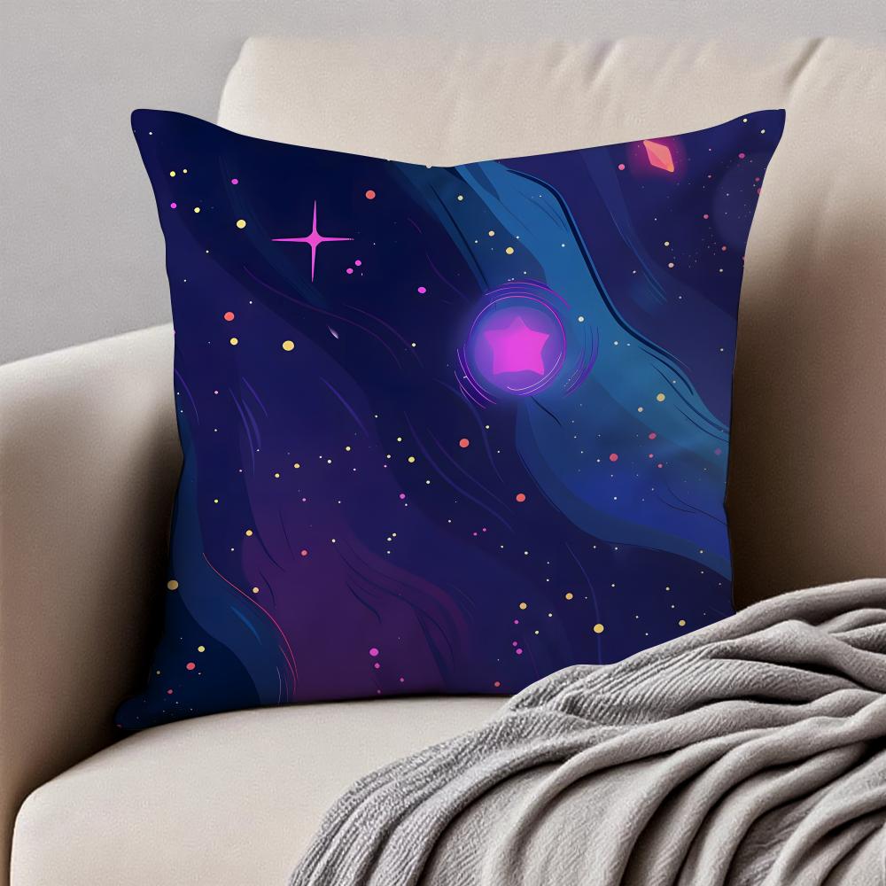 Dreamy Universe Starry SciFi Cushion Cover Pillowcase Antidustmite Invisible Zipper Short Plush Sofa Cushion