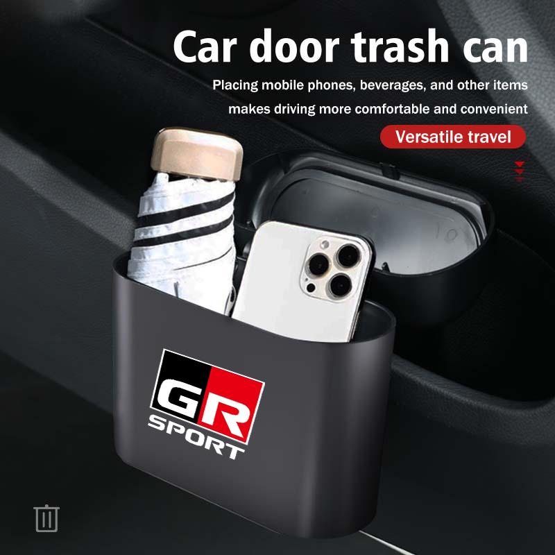 For S7 Portable Hanging Car Trash Can Wastebasket Trash Bin with Lid Storage Bin Supra Aygo Prado RAV4 Hilux Yaris Corolla JH7