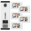 7 Inch HD IR Video Intercom Doorbell One Camera with Five Monitor