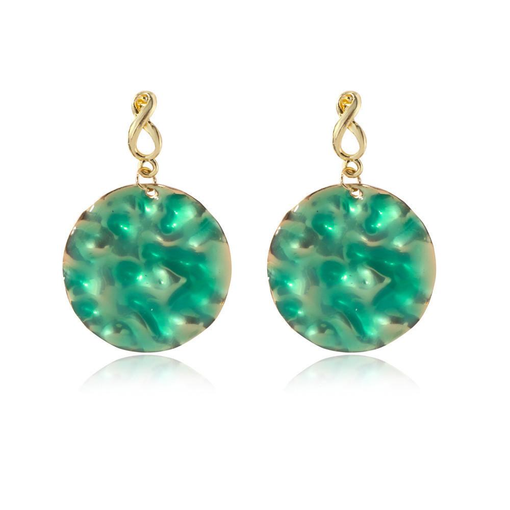 Stylish Alloy Round Drop Earrings Fashionable Metal Studs For Women In Multiple Colors